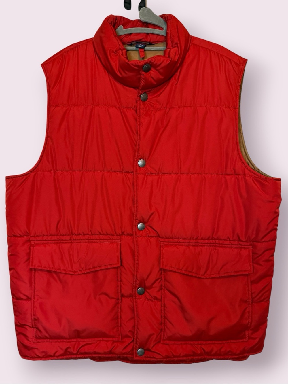 Lands End Men’s Puffer Vest Polyester Filled Red Size 42-44